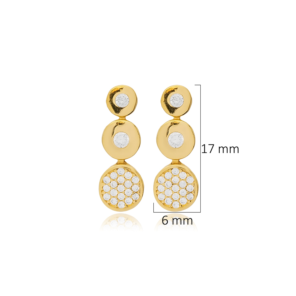 Oval Design Minimalist CZ Stud Earrings