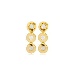 Round Shape CZ Stone 925 Stud Earrings