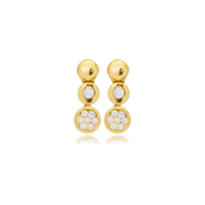 Minimalist Round Design CZ Stud Earrings