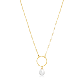 Freshwater Pearl Hollow 925 Silver Charm Necklace Pendant