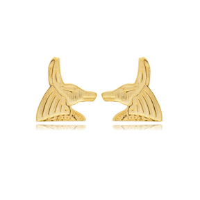Anubis Symbol 925 Silver Stud Earrings