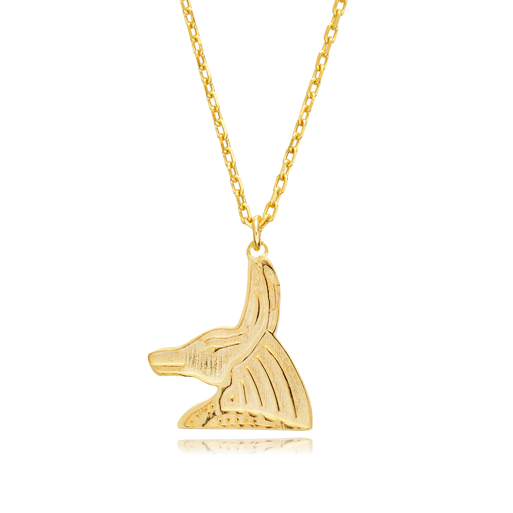 Anubis Symbol Silver Necklace in Egyptian Style Jewelry