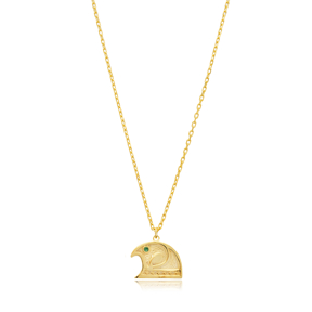 Falcon Bird Symbol Charm Necklace in Egyptian Silver Jewelry