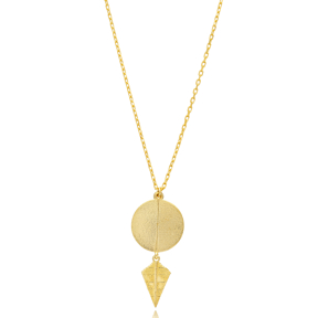 Disc Design Plain Round Pendant Silver Necklace Jewelry