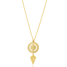 Disc Round Silver Charm Necklace Wholesale Jewelry