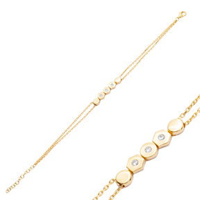 Hexagon Charm Wholesale Sterling Silver Bracelet