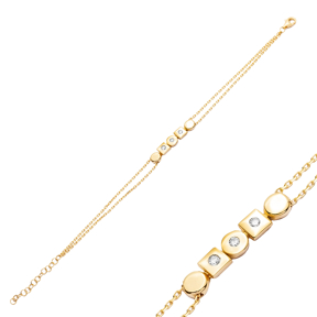 Round and Square Charm Wholesale Sterling Silver Bracelet