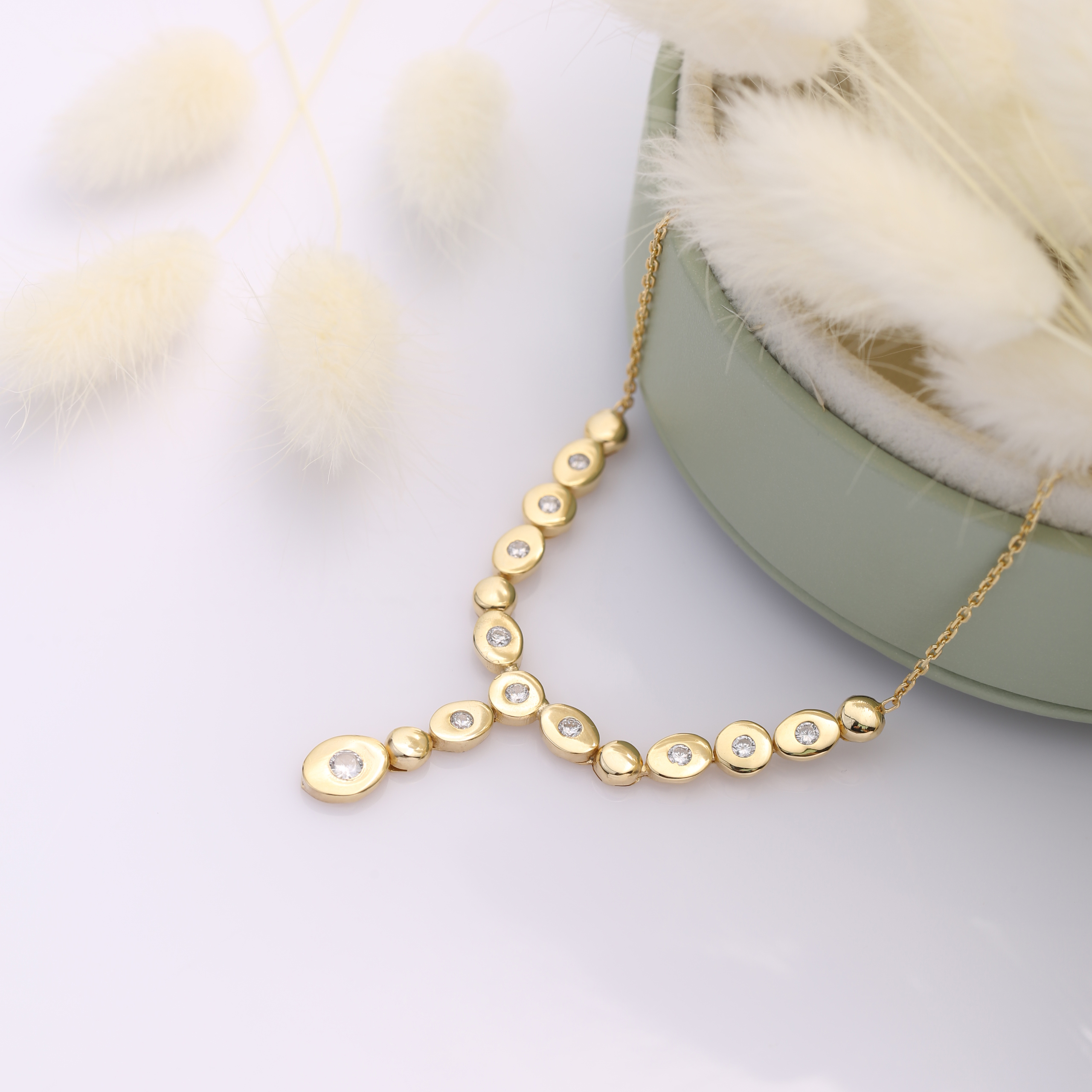 Oval Shape Zircon Stone Y Necklace Wholesale Jewelry