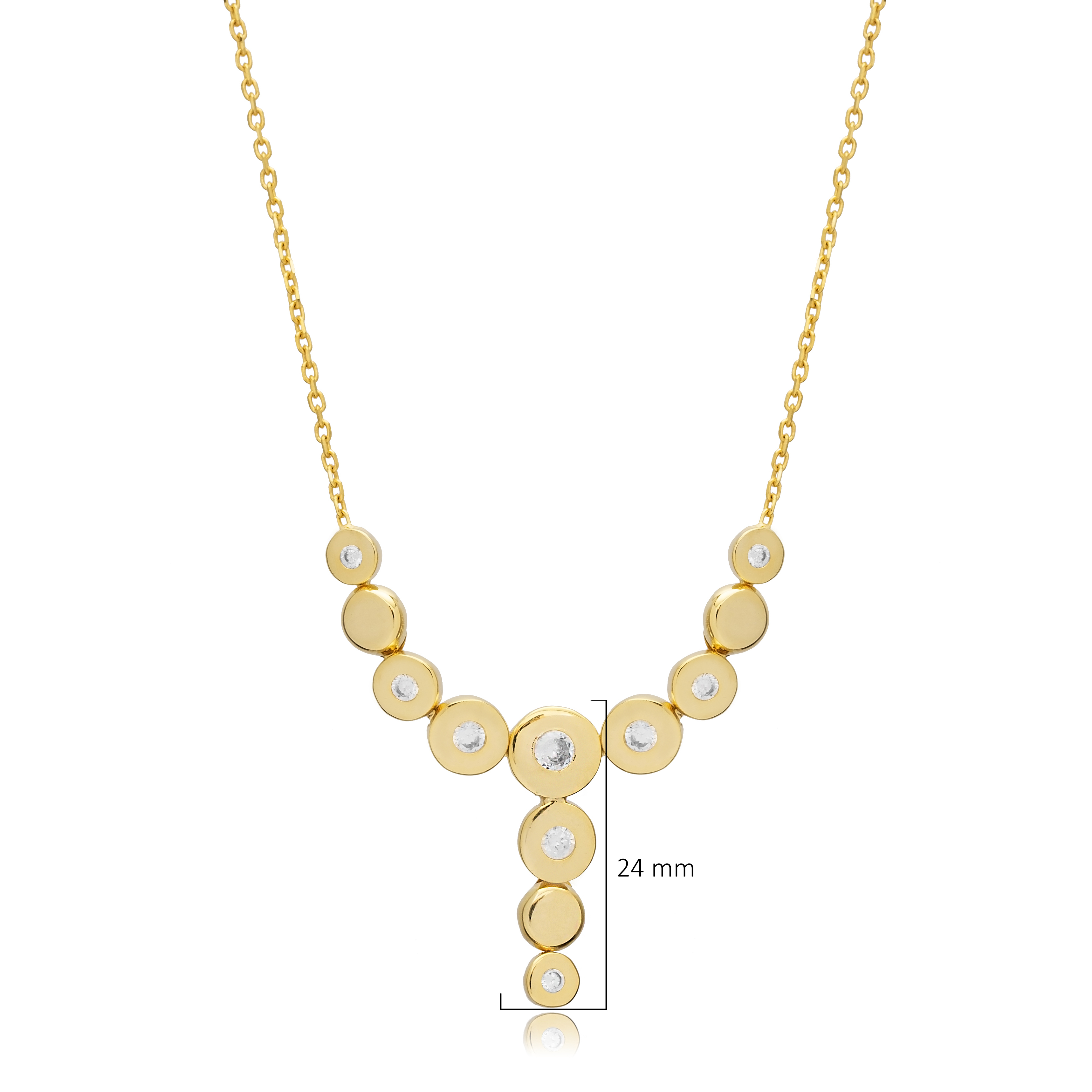 Gold Plated CZ Stone Y Necklace Wholesale 925 Silver Jewelry