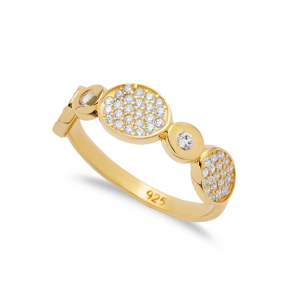 Oval Design CZ Stone 925 Silver Wholesale Jewelry Band Ring