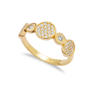 925 Silver CZ Stone Round Design Band Ring Wholesale Jewelry