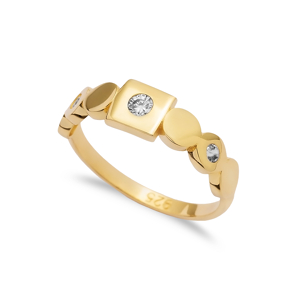 Geometric Design CZ Band Ring 925 Silver Wholesale Jewelry