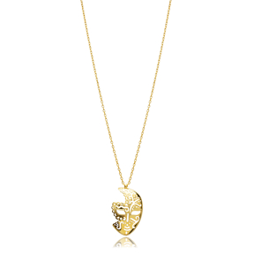 Plain Mask Silver Charm Necklace Pendant