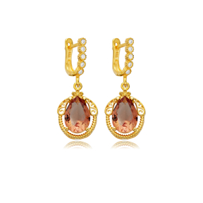 Pear Shape Zultanite CZ Silver Dangle Earrings