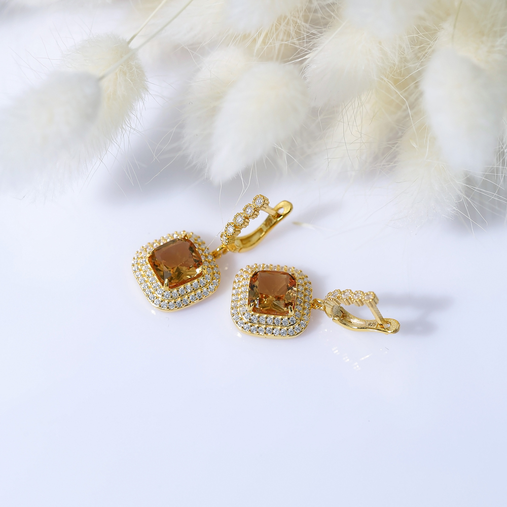 Square Zultanite Dangle Earrings