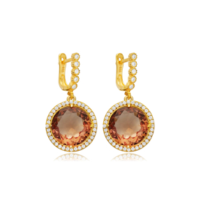Oval Zultanite CZ Silver Dangle Earrings