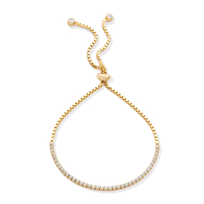 Cube Chain CZ 925 Silver Tennis Bracelet