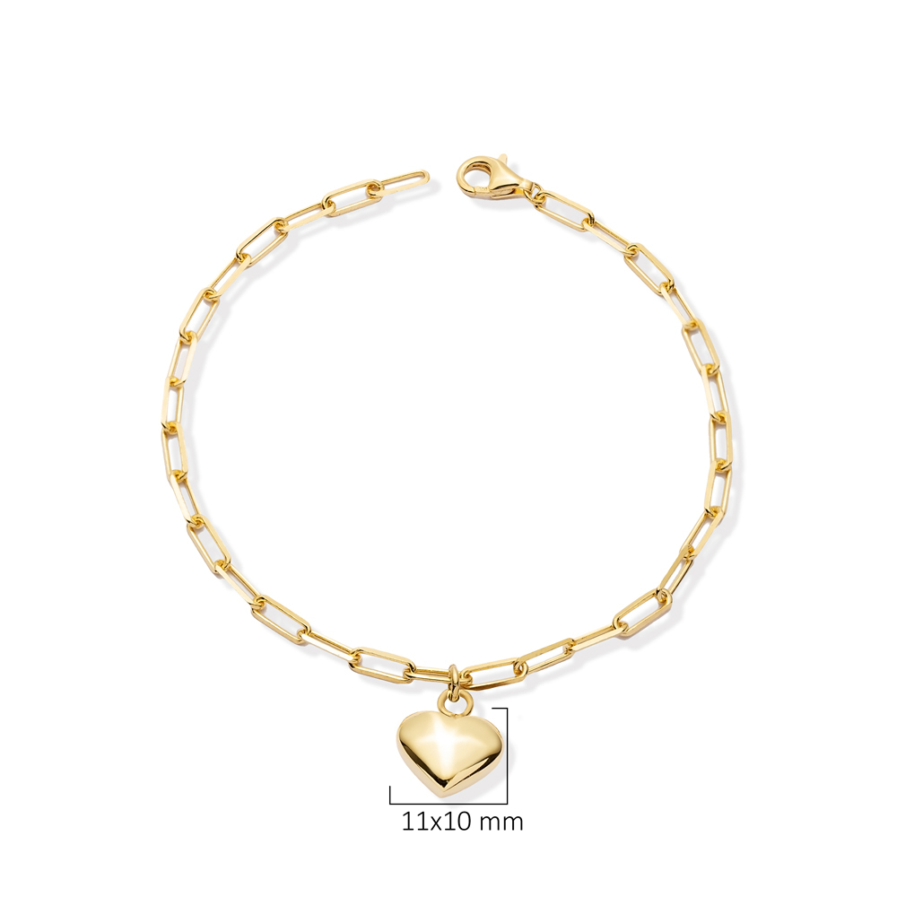 Heart Shape Charm Anklet Silver Jewelry