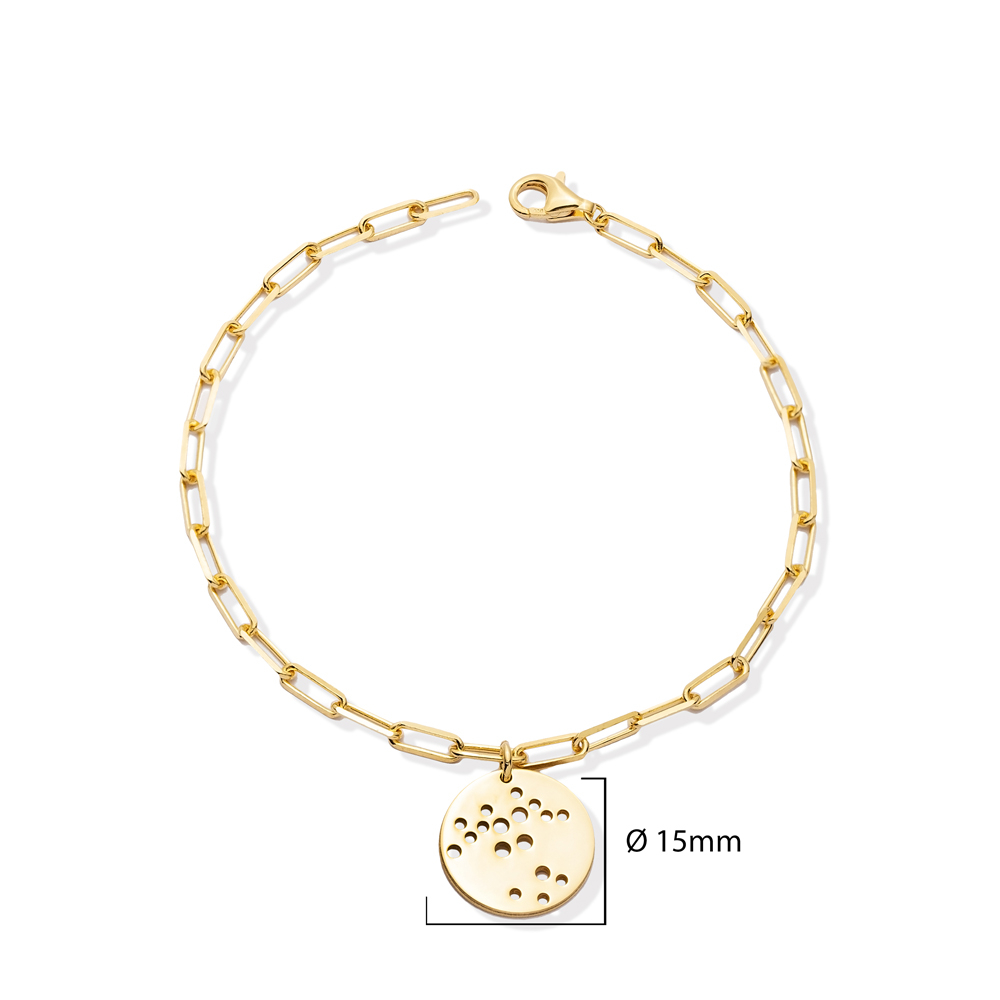 Hole Plain Charm Anklet Silver Jewelry