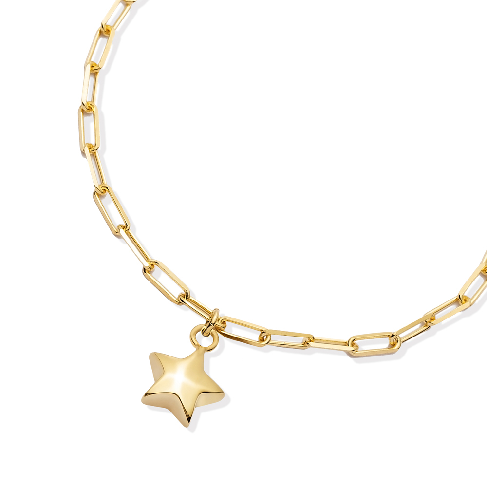 Star Charm Chain Bracelet 925 Silver Jewelry