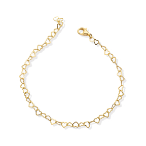 Heart Design Chain Bracelet Silver Jewelry