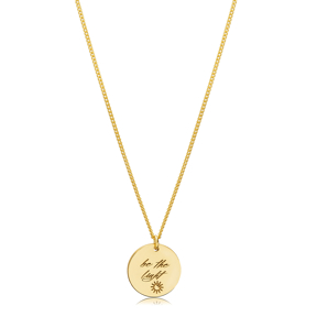 Charm Be The Light Message Silver Necklace