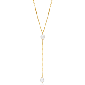 Pearl Long Y Necklace Silver Jewelry