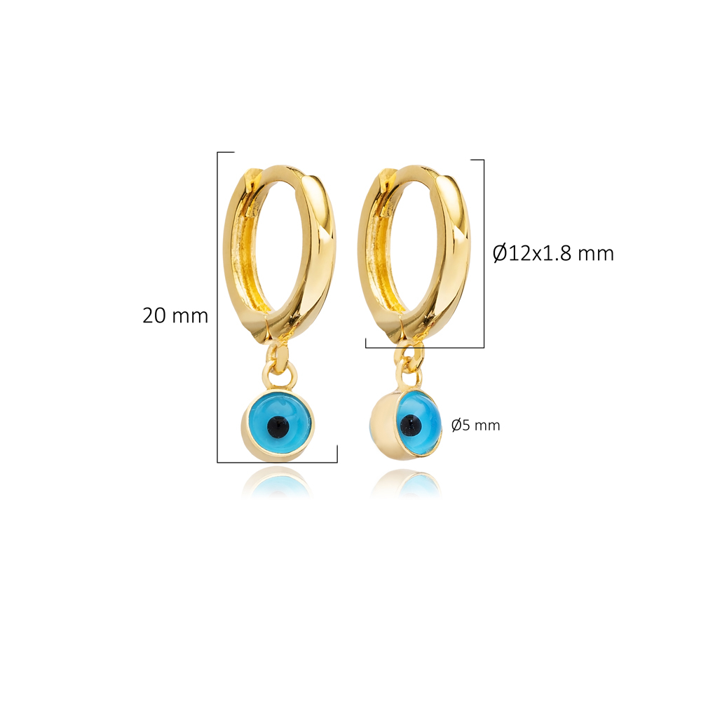 Evil Eye Design Silver Dangle Earring