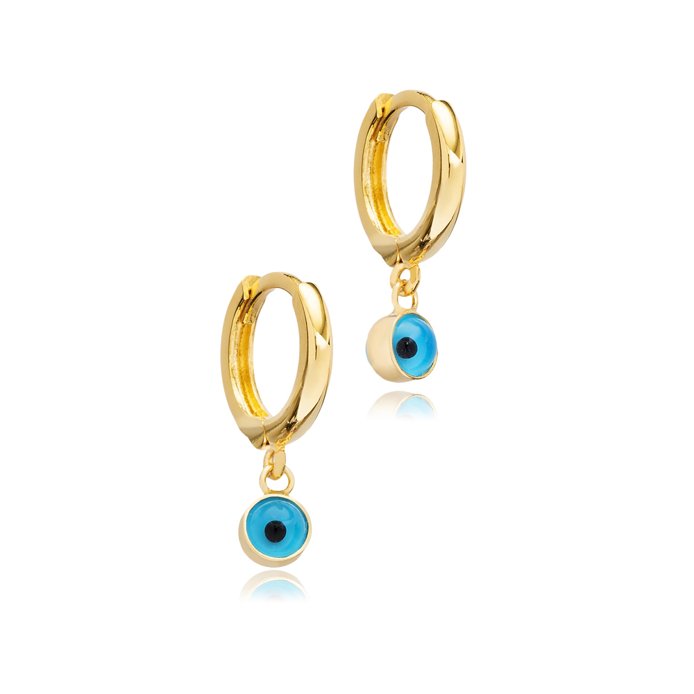 Evil Eye Design Silver Dangle Earring