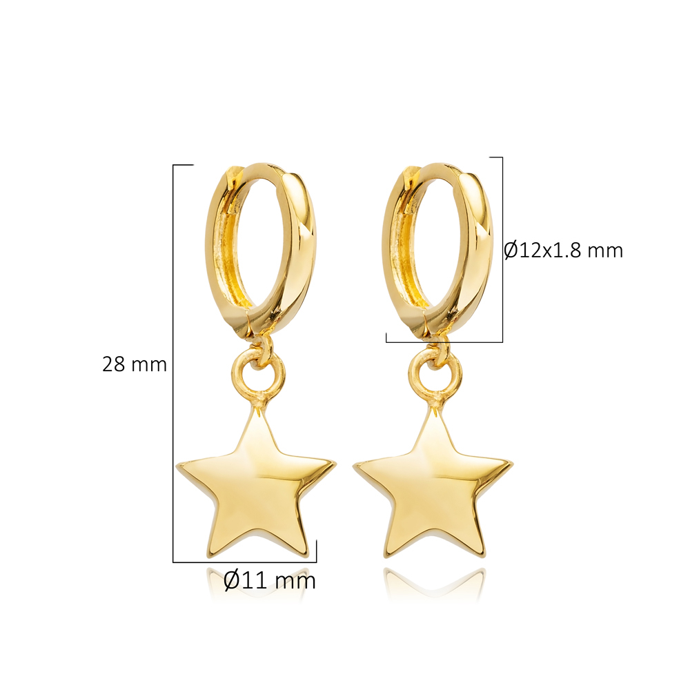 Bubble Star Dangle Earring Silver Jewelry