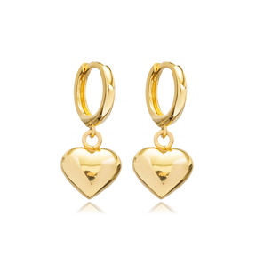 Silver Bubble Heart Charm Dangle Earring