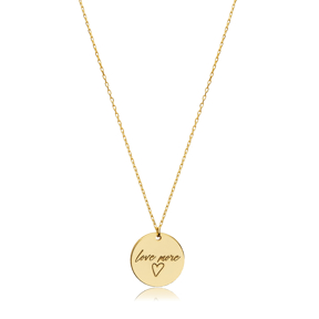 Plain Love Message 925 Charm Necklace
