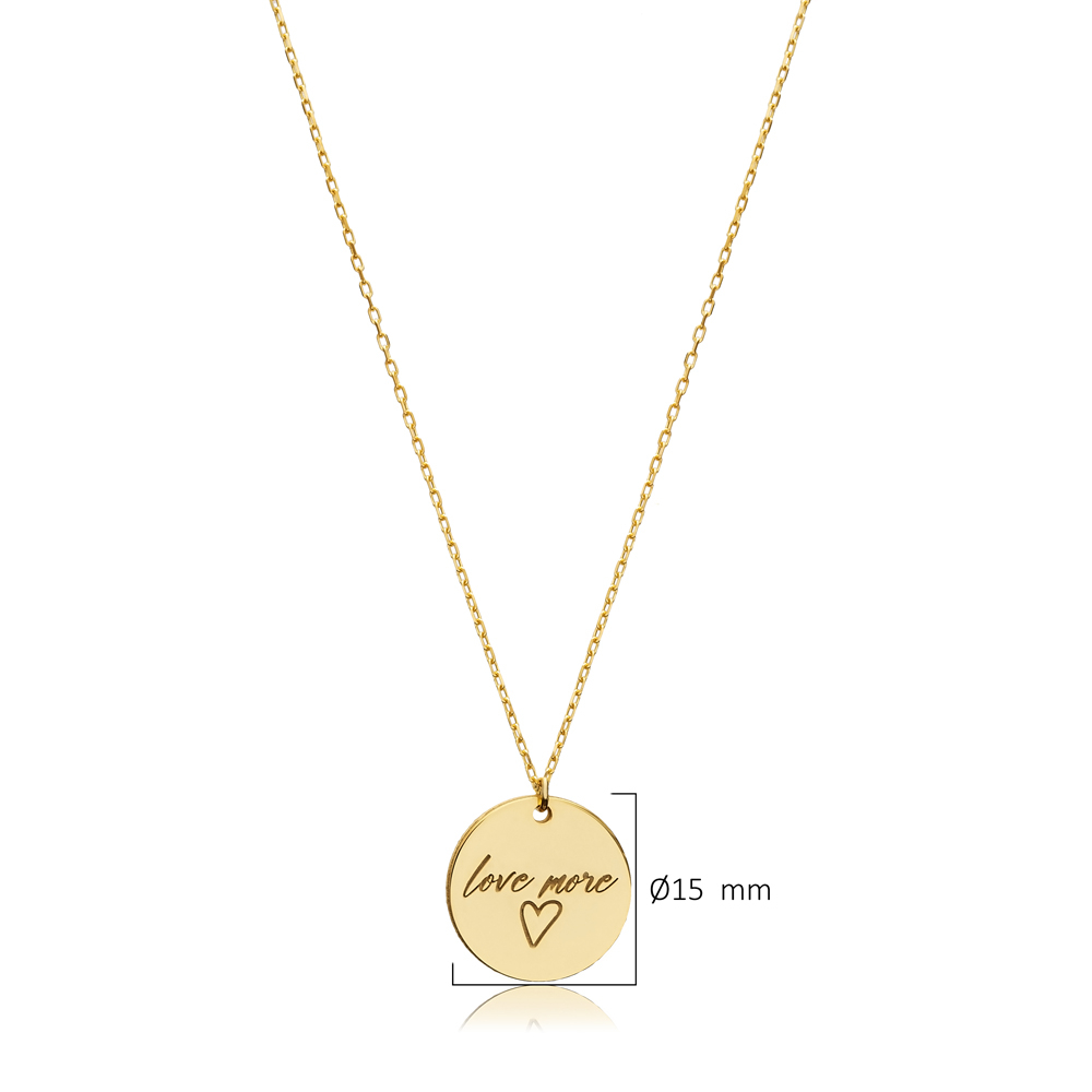 Plain Love Message 925 Charm Necklace