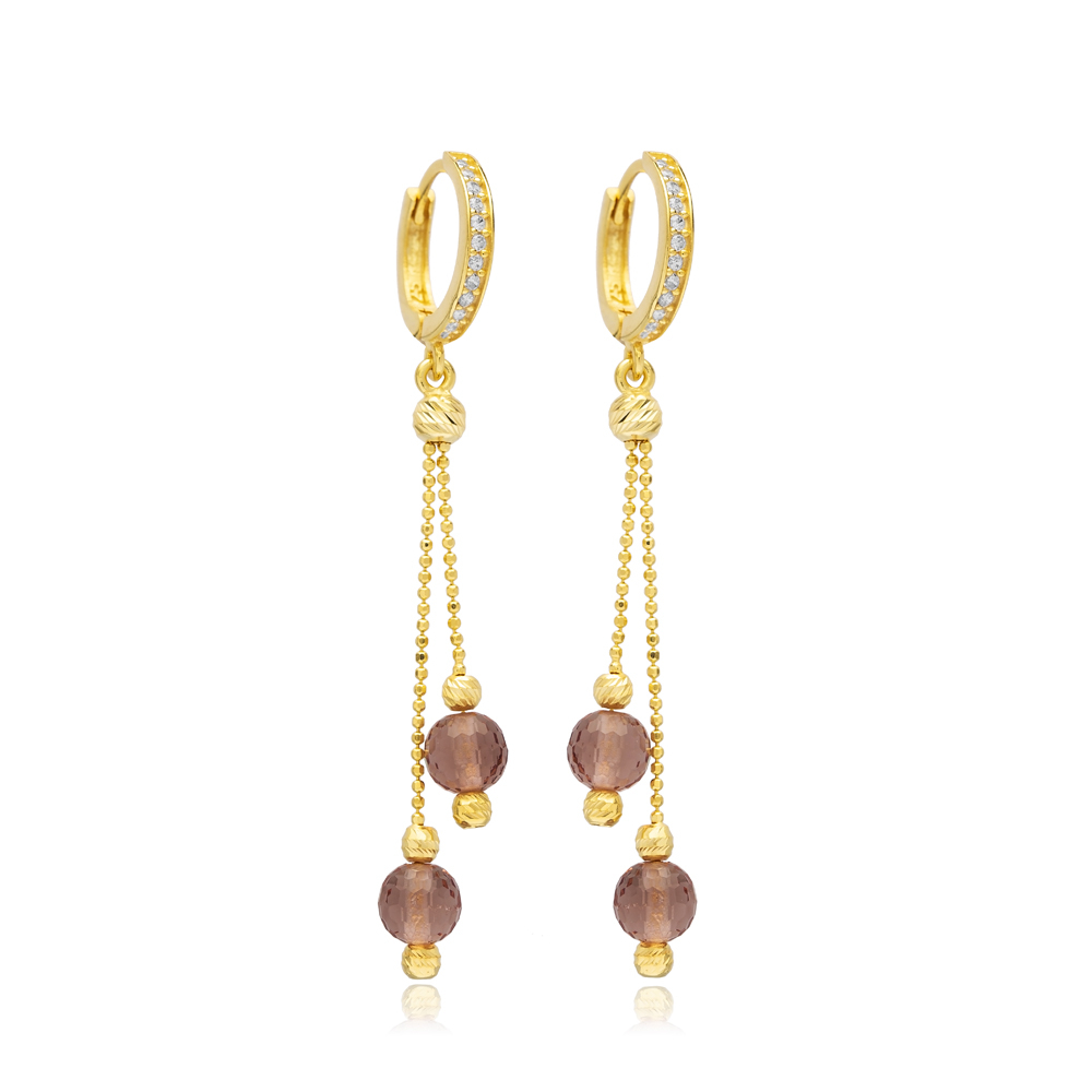 Zultanite Round Long Earrings