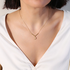 Moon  925 Silver Charm Necklace