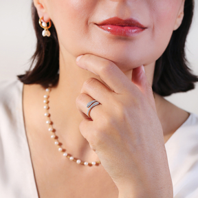 Trendy Two Snake CZ Adjustable Ring