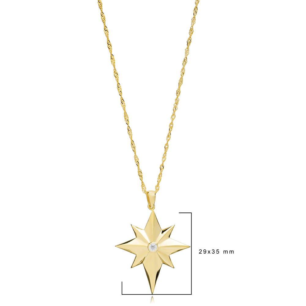 North Star Design Charm Silver Necklace