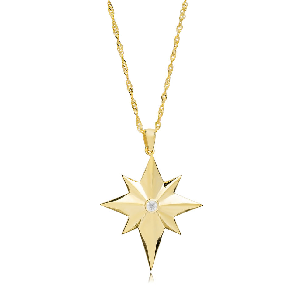 North Star Design Charm Silver Necklace