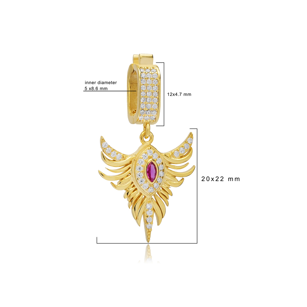 Phoenix Design CZ Ruby Charm for Bangle