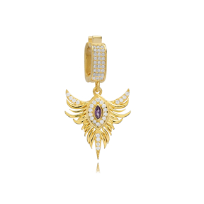 Amethyst CZ Charm for Bangle Phoenix Design