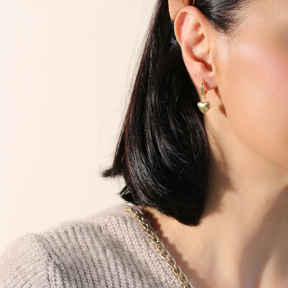 Silver Heart Charm Dangle Earring