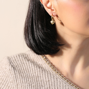 Heart Charm 925 Silver Dangle Earring