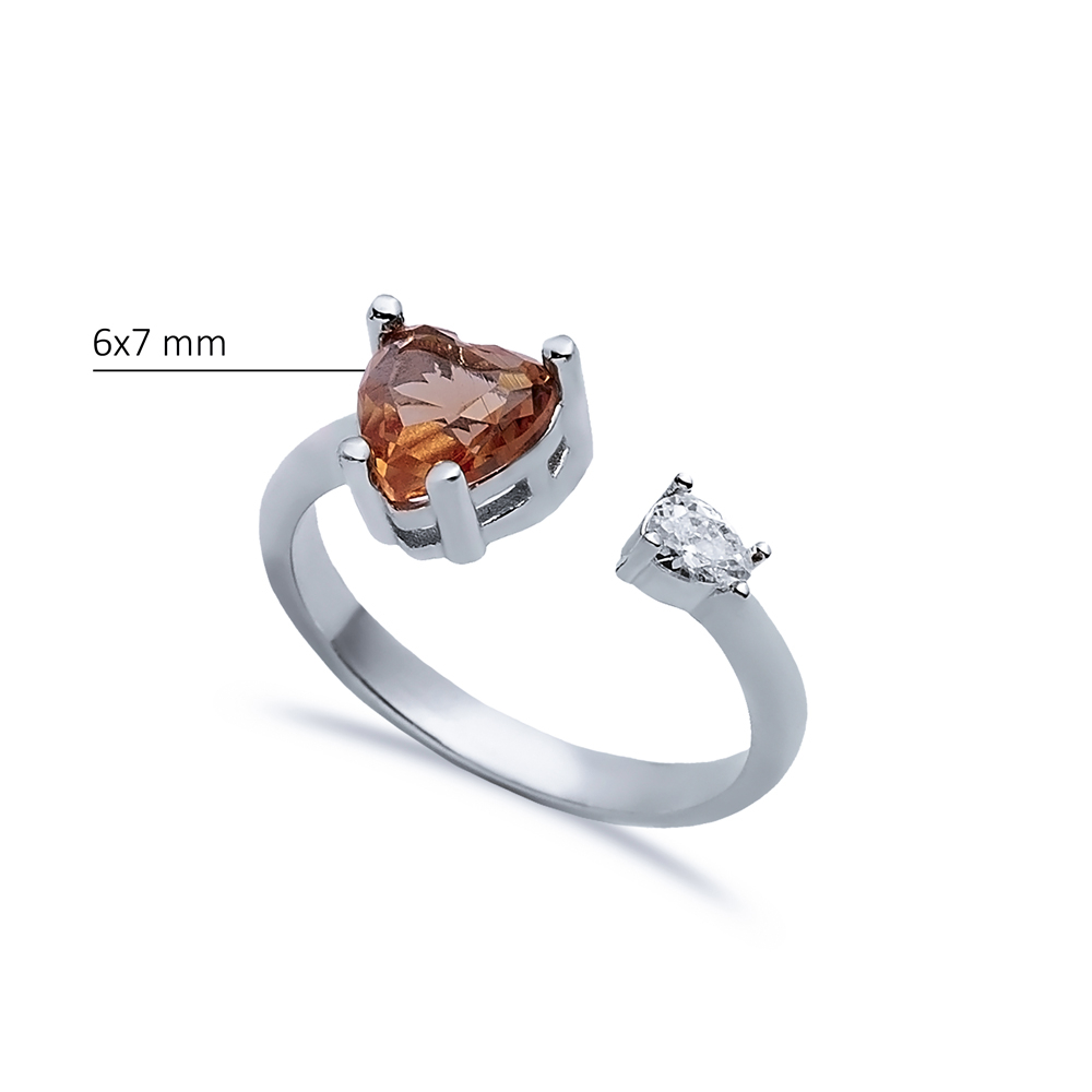 Heart Zultanite Silver Adjustable Ring