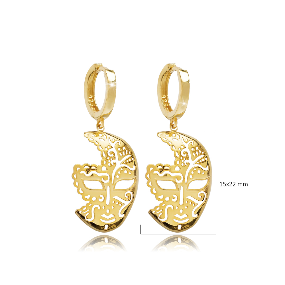 Masquerade Design Plain Dangle Earring