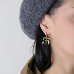 Eye of Ra Silver Dangle Earrings