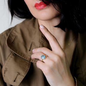 Turquoise Firuze Oval Natural Ring