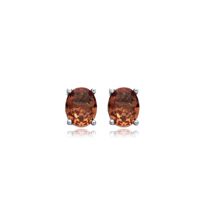 Oval Design Zultanite Silver Stud Earrings