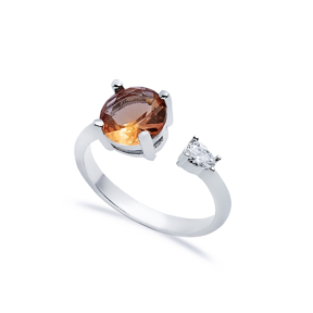 Round Zultanite Silver Adjustable Ring