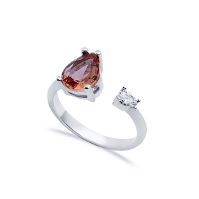 Pear Zultanite Silver Adjustable Ring