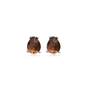 Zultanite Pear Shape Silver Stud Earrings